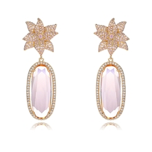 Show details for Beautiful Cubic Zirconia Rose Gold Plated Dangle Earrings