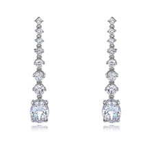 Show details for Good Cubic Zirconia Platinum Plated Dangle Earrings