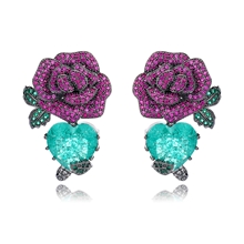 Show details for Bling Flowers & Plants Gunmetal Plated Dangle Earrings