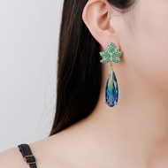 Picture of Fashion Cubic Zirconia Medium Dangle Earrings
