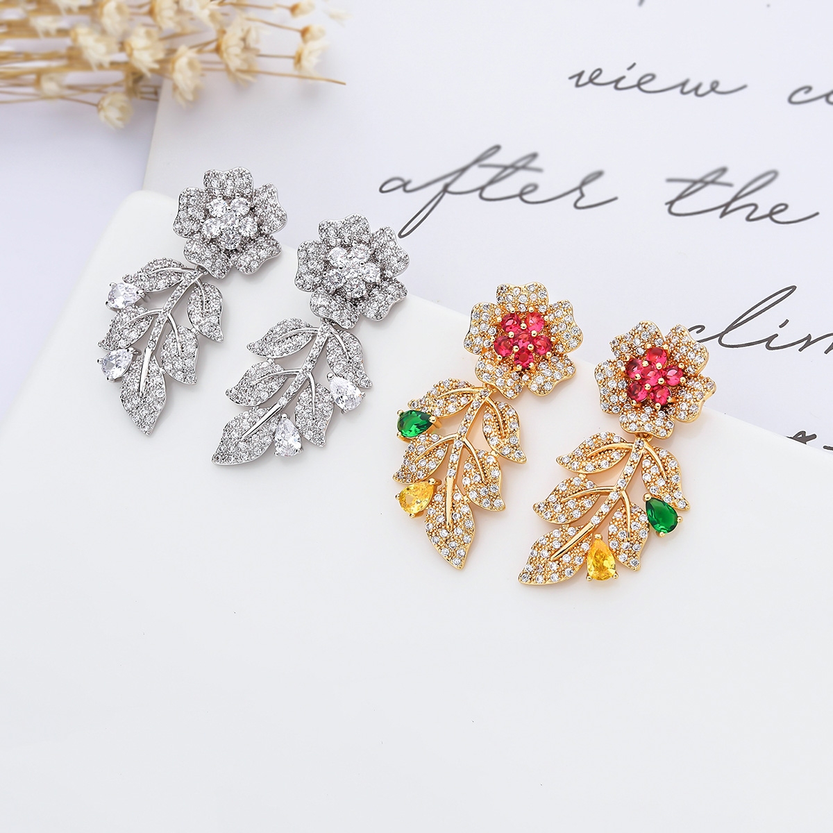 Pretty Cubic Zirconia Medium Dangle Earrings
