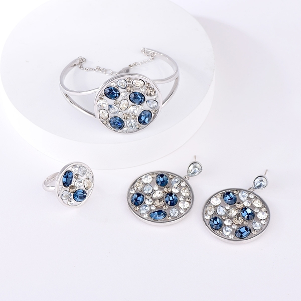 Picture of Brand New Blue Zinc Alloy 4 Piece Jewelry Set with SGS/ISO Certification