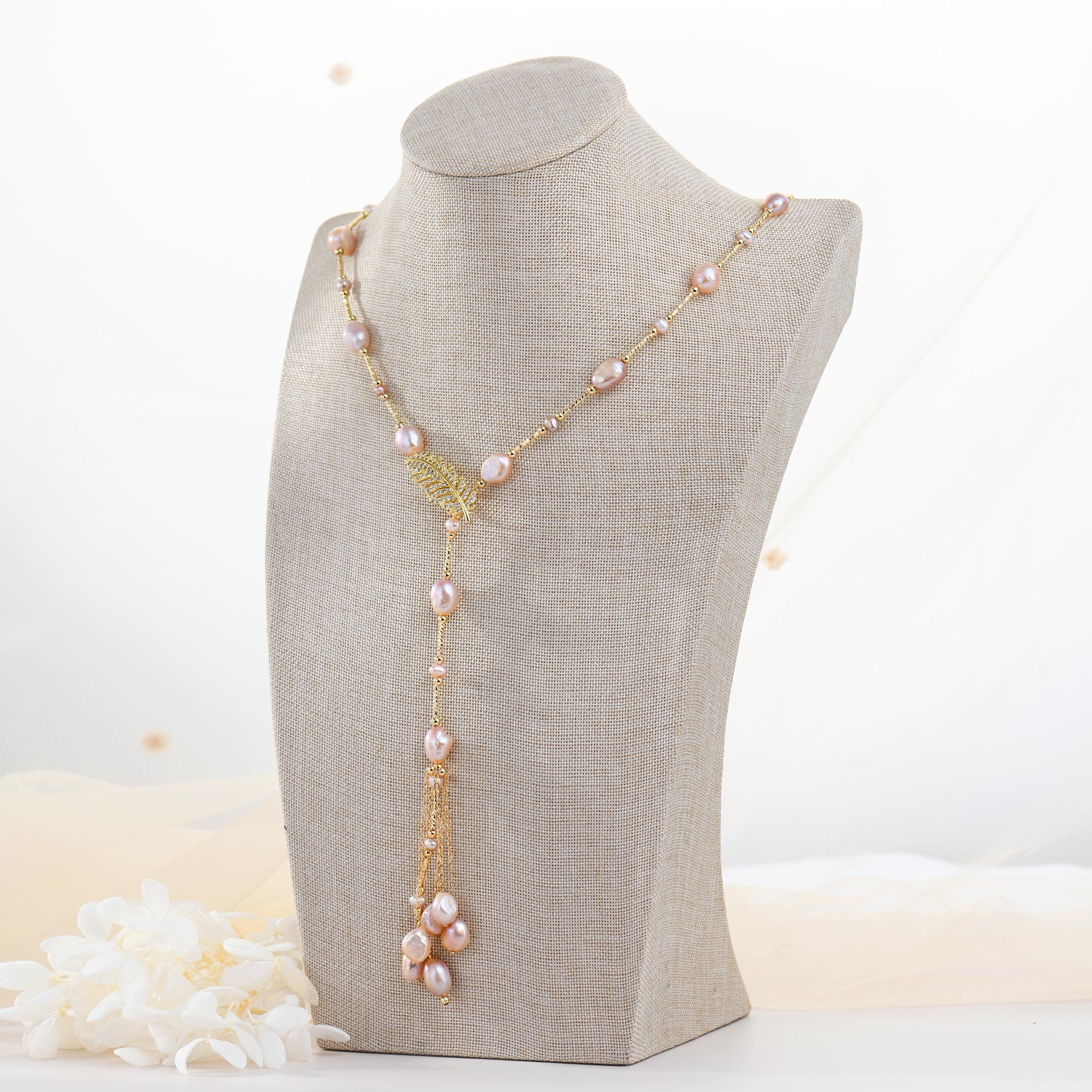 Famous Artificial Pearl Gold Plated Long Pendant