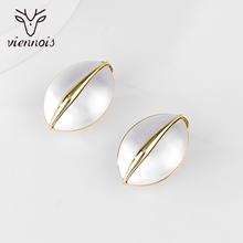 Show details for Stylish Big Gold Plated Stud Earrings