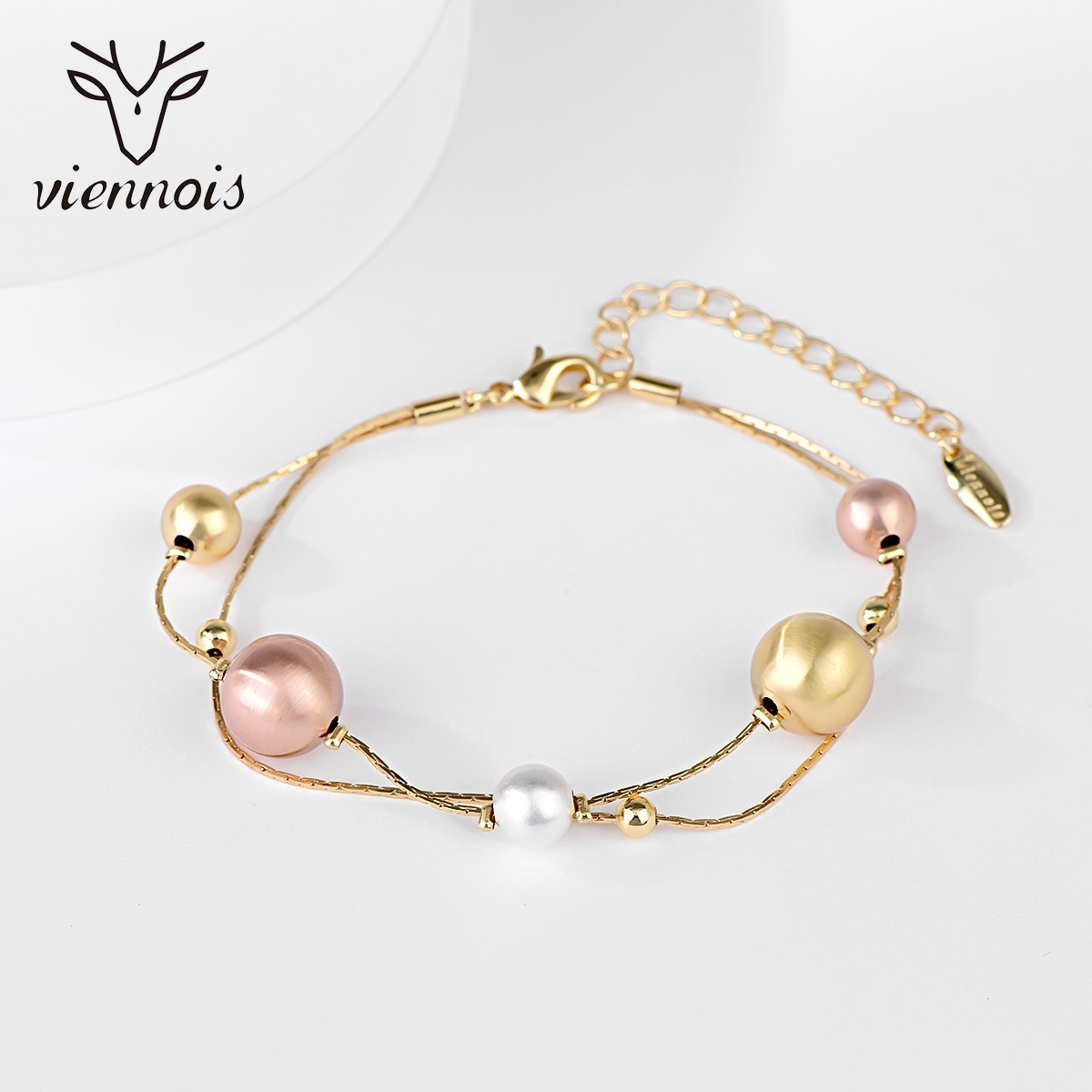 Hypoallergenic Multitone Plated Zinc Alloy Fashion Bracelet with Easy Return