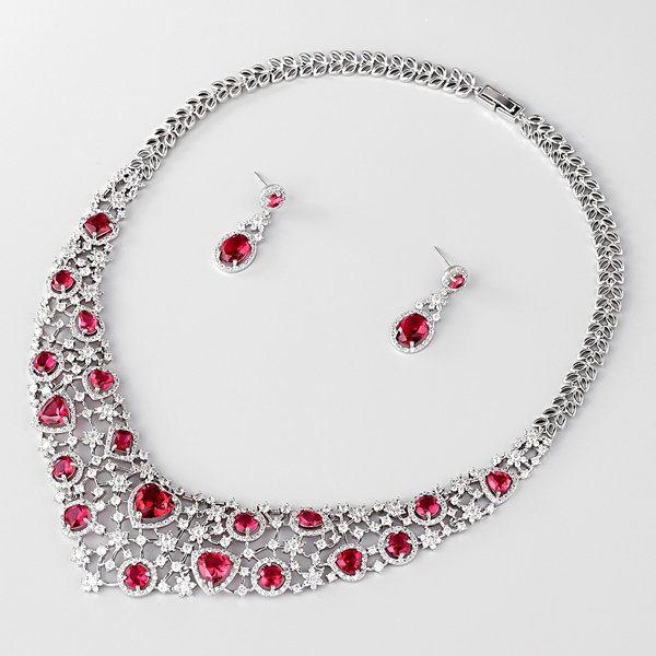 Picture of Unusual Big Platinum Plated 2 Piece Jewelry Set