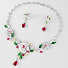 Show details for Bulk Platinum Plated Cubic Zirconia 2 Piece Jewelry Set Exclusive Online