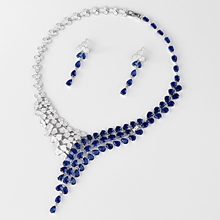 Show details for Hypoallergenic Platinum Plated Cubic Zirconia 2 Piece Jewelry Set with Easy Return