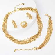 Picture of Filigree Big Gold Plated 4 Piece Jewelry Set