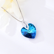 Show details for 925 Sterling Silver Blue Pendant Necklace with Full Guarantee