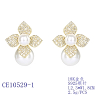 Picture of Designer Gold Plated Medium Stud Earrings with Easy Return