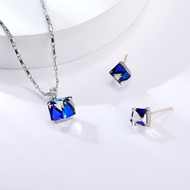 Show details for New Swarovski Element Blue Necklace and Earring Set