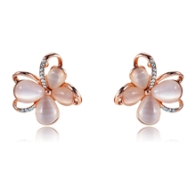 Show details for Cost Effective Rose Gold Plated Floral Stud