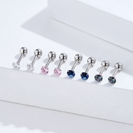 Picture of Best Cubic Zirconia Platinum Plated Stud Earrings