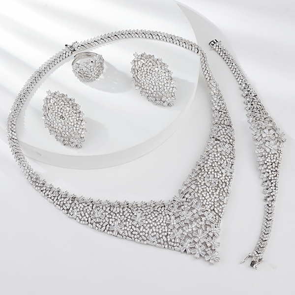Picture of Luxury Platinum Plated 4 Piece Jewelry Set at Unbeatable Price