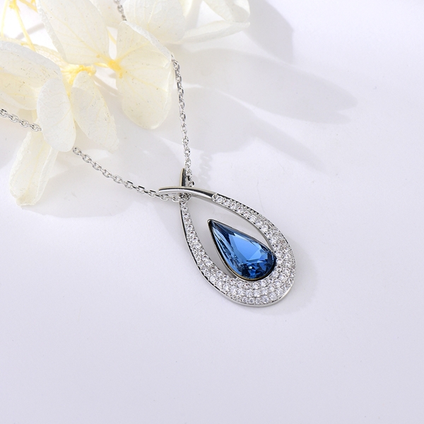 Picture of Nickel Free Blue Small Pendant Necklace with No-Risk Refund