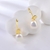 Picture of Low Price Gold Plated White Drop & Dangle Earrings of Original Design