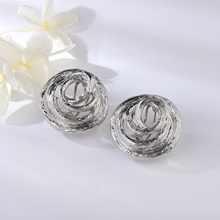 Show details for Dubai Platinum Plated Big Stud Earrings with Worldwide Shipping