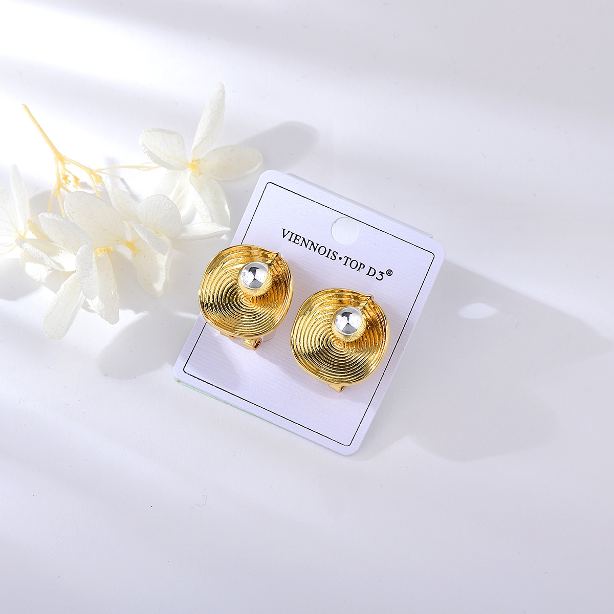 Featured Gold Plated Big Big Stud Earrings with Full Guarantee