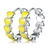 Picture of Famous Enamel Platinum Plated Small Hoop Earrings