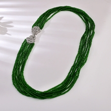 Show details for Luxury Green Long Statement Necklace in Flattering Style