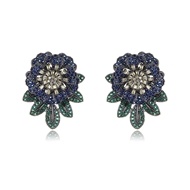 Picture of Charming Blue Gunmetal Plated Stud Earrings As a Gift