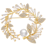 Show details for Impressive Copper or Brass White Brooche with 3~7 Day Delivery