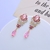 Picture of Distinctive Pink Cubic Zirconia Dangle Earrings with Low MOQ