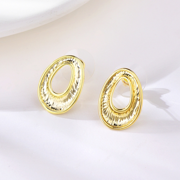 Picture of Copper or Brass Gold Plated Stud Earrings from Reliable Manufacturer