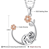Picture of Fancy Small Platinum Plated Pendant Necklace