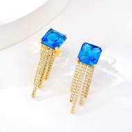 Picture of Unusual Small Artificial Crystal Dangle Earrings