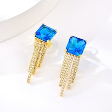 Show details for Unusual Small Artificial Crystal Dangle Earrings