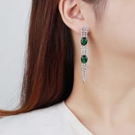 Picture of Luxury Cubic Zirconia Dangle Earrings with 3~7 Day Delivery