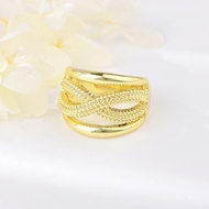 Show details for Designer Gold Plated Dubai Fashion Ring with Easy Return