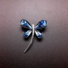 Show details for Wholesale Platinum Plated Blue Brooche at Factory Price