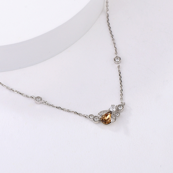 Picture of Inexpensive 925 Sterling Silver Swarovski Element Short Chain Necklace from Reliable Manufacturer