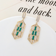 Picture of Shop Gold Plated Cubic Zirconia Dangle Earrings with Wow Elements