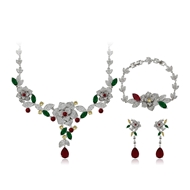 Picture of New Season White Platinum Plated 2 Piece Jewelry Set in Flattering Style