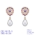 Picture of Popular Cubic Zirconia Pink Dangle Earrings