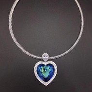 Show details for Eye-Catching Blue Zinc Alloy Pendant Necklace in Bulk