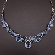 Show details for Eye-Catching Blue Zinc Alloy Short Chain Necklace in Bulk
