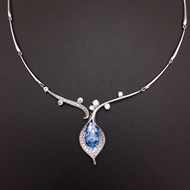 Show details for Big Swarovski Element Short Chain Necklace with Fast Delivery