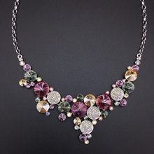 Show details for Zinc Alloy Platinum Plated Short Chain Necklace Online Only