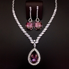 Show details for Hypoallergenic Purple Big 2 Piece Jewelry Set with Easy Return