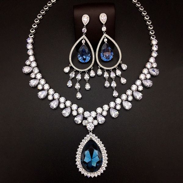 Picture of Irresistible Blue Big 2 Piece Jewelry Set Direct from Factory