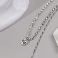 Picture of Featured Platinum Plated Delicate Short Chain Necklace with Low Cost