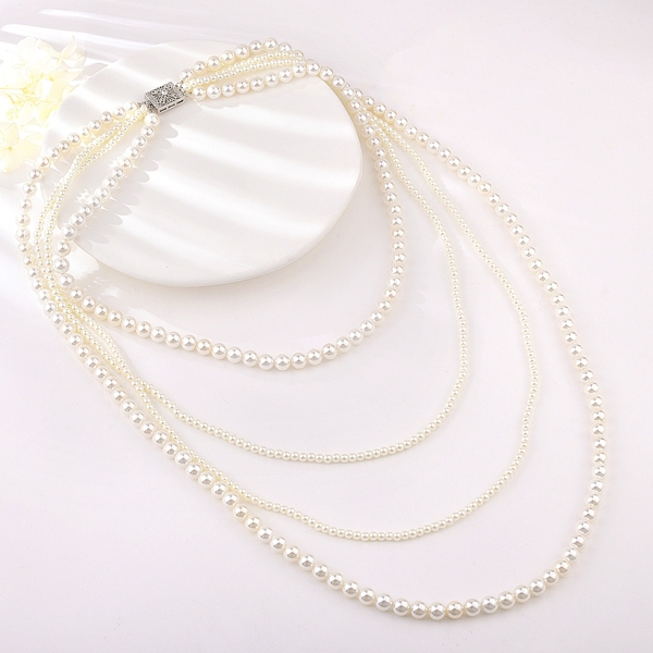 Picture of Trendy White Big Y Necklace with No-Risk Refund