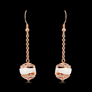Picture of Beautiful Enamel Rose Gold Plated Dangle Earrings