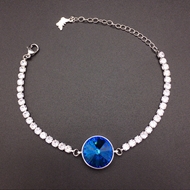 Show details for Eye-Catching Blue Zinc Alloy Fashion Bracelet for Ladies