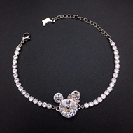 Show details for Trendy White Platinum Plated Fashion Bracelet with No-Risk Refund